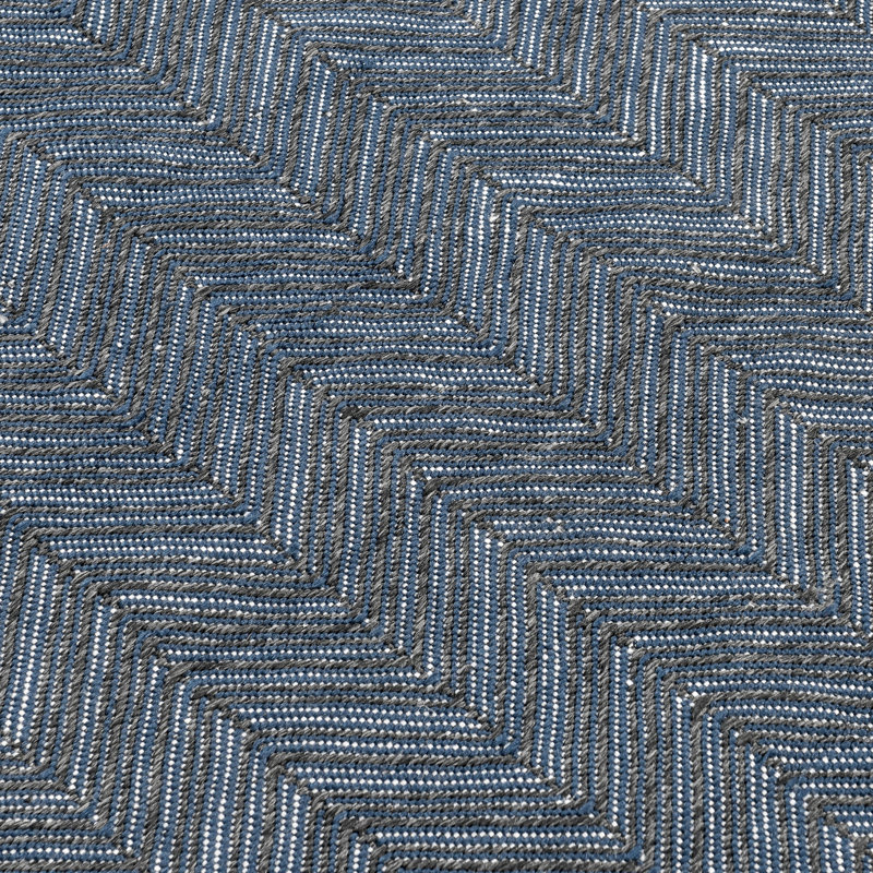 Jake Chevron Area Rug in Dark Blue, Rectangle 9' x 12'