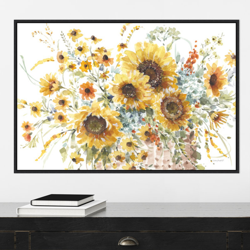 "Sunflowers Forever 01" par Lisa Audit - cadre flottant, impression sur toile