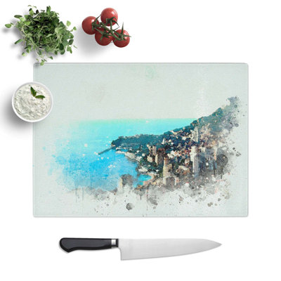 Tempered Glass Skyline of Monte Carlo in Monaco Chopping Board