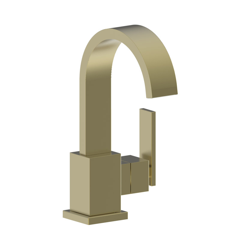 Secant Single Hole Bathroom Faucet with Drain Assembly, Satin Brass (PVD)