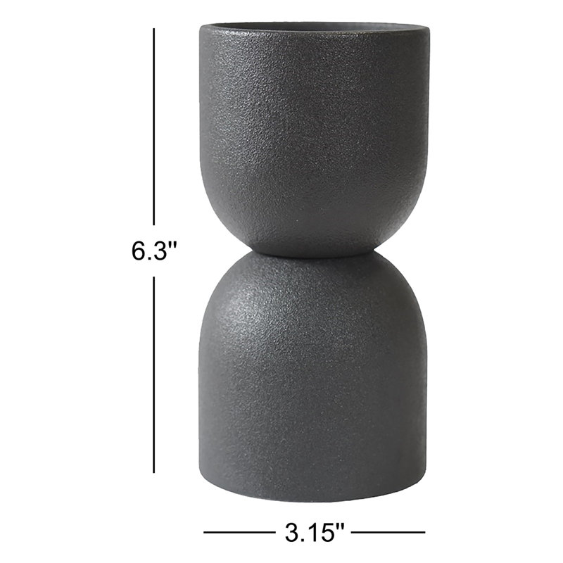 Ceramic Table Vase, 6.3" H x 3.15" W x 3.15" D