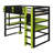 Modern Elevated Bed with Dedicated Workspace, Vertical Side Storage, Comprehensive Bookcase Shelving, and Adjustable RGB Illumination-896613100
