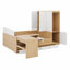 Lit plateforme avec tiroirs, tablettes, bureau et garde-robe-792133673