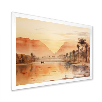Ancienne rivière égyptienne, impression sur toile encadrée
