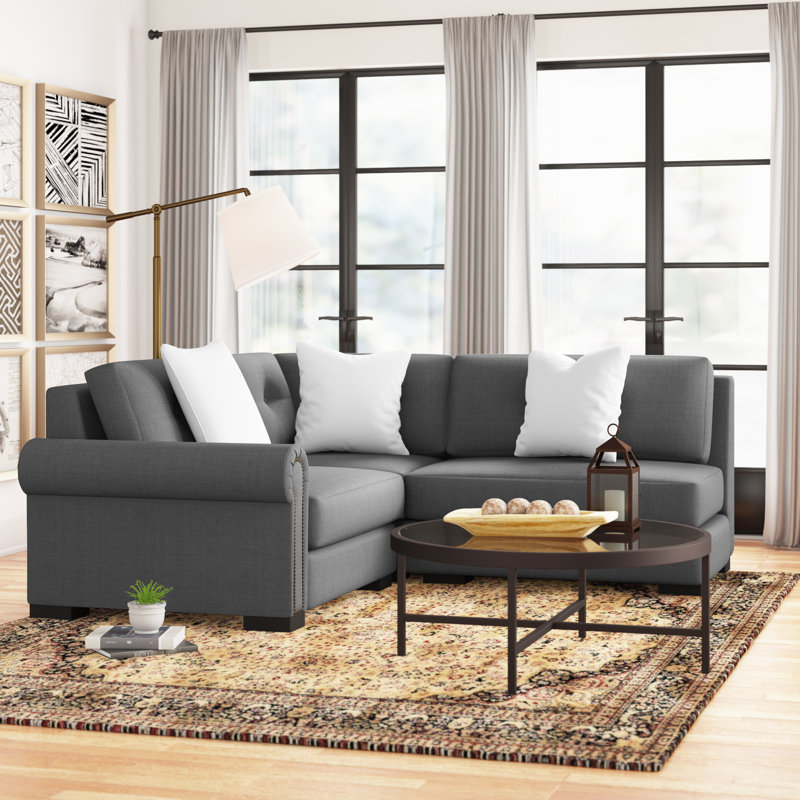Mosely Upholstered L-Shaped Sectional, Charcoal Revolution®, Left Hand Facing