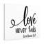 «Love Never Fails Corinthians 13: 7», impression murale verset de la Bible prêt à être accroché-2987959