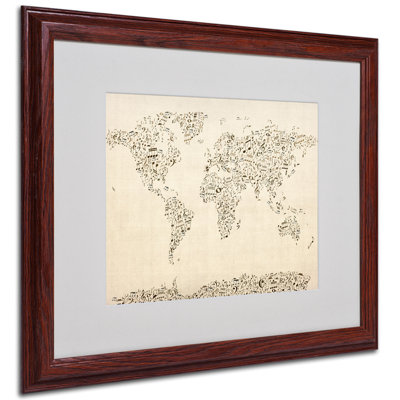 " World Map - Music Notes " by Michael Tompsett