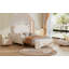 Canapé-lit simple rembourré extensible de taille XL, tête de lit en forme d'ours, beige