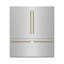 ZLINE Autograph 72 in. Built-In Refrigerator w/ Gray Interior and Polished Gold Helix Handles-342376207