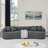 Sectional Sofa With Pillows-689768895
