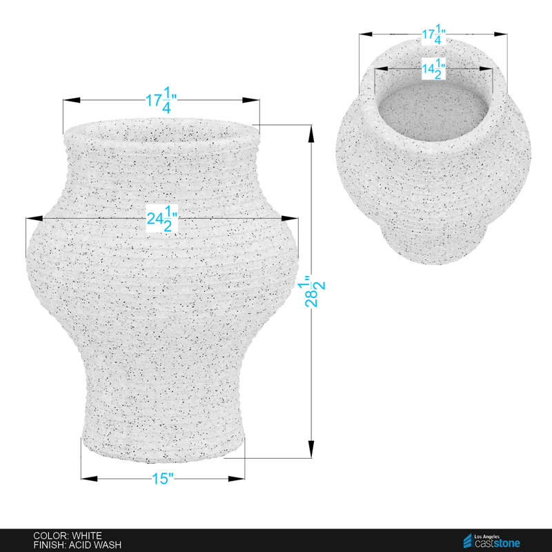 Asta Planter, White Acid Wash