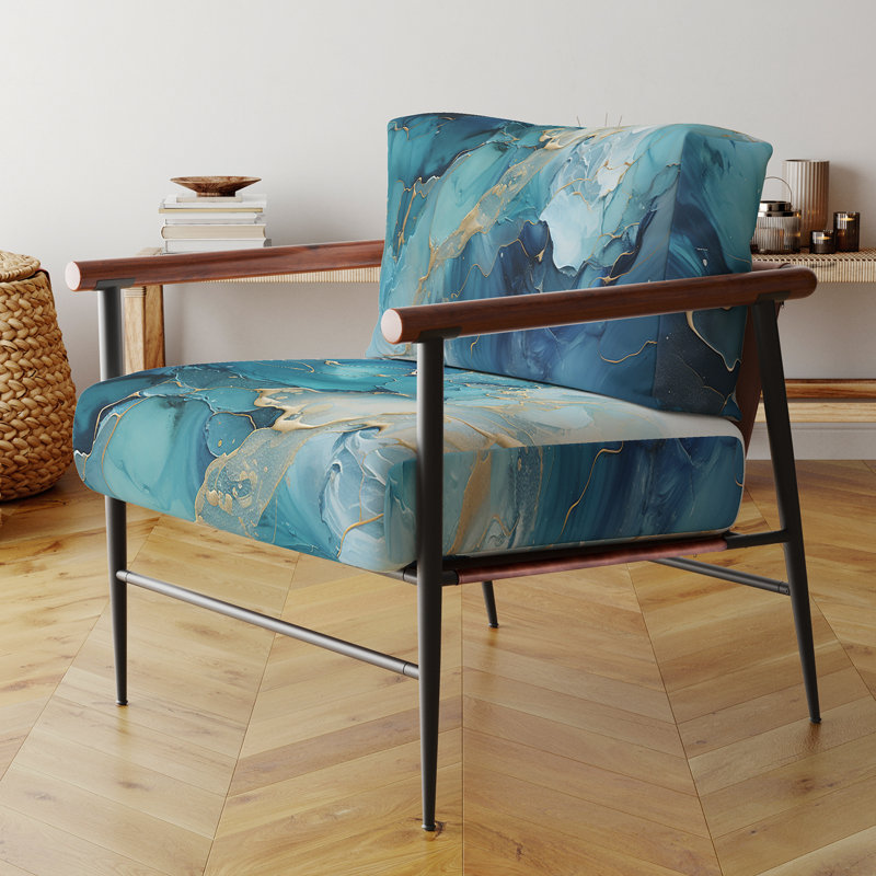 Fauteuil d'appoint rembourré Oceanic Collage I, Noir