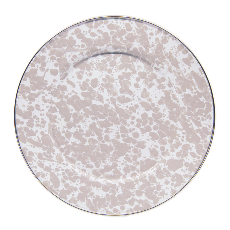 Set of 4 Taupe Swirl Dinner Plates