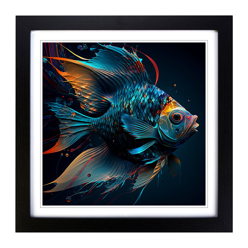 Single Picture Frame Print on Wood, Black