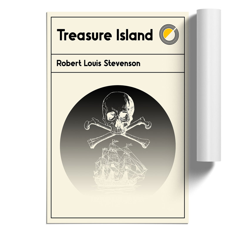 Book Cover Treasure Island Robert Louis Stevenson - No Frame Print, 84cm H x 59cm W x 0.1cm D