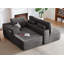 Canapé modulaire 104 po avec méridienne en forme de L et poches latérales, conception modulaire moderne, assise profonde, canapé rembourré pour le salon / chambre à coucher, sans assemblage requis (tissu moelleux), gris, orienté vers la gauche-20804874-20804877