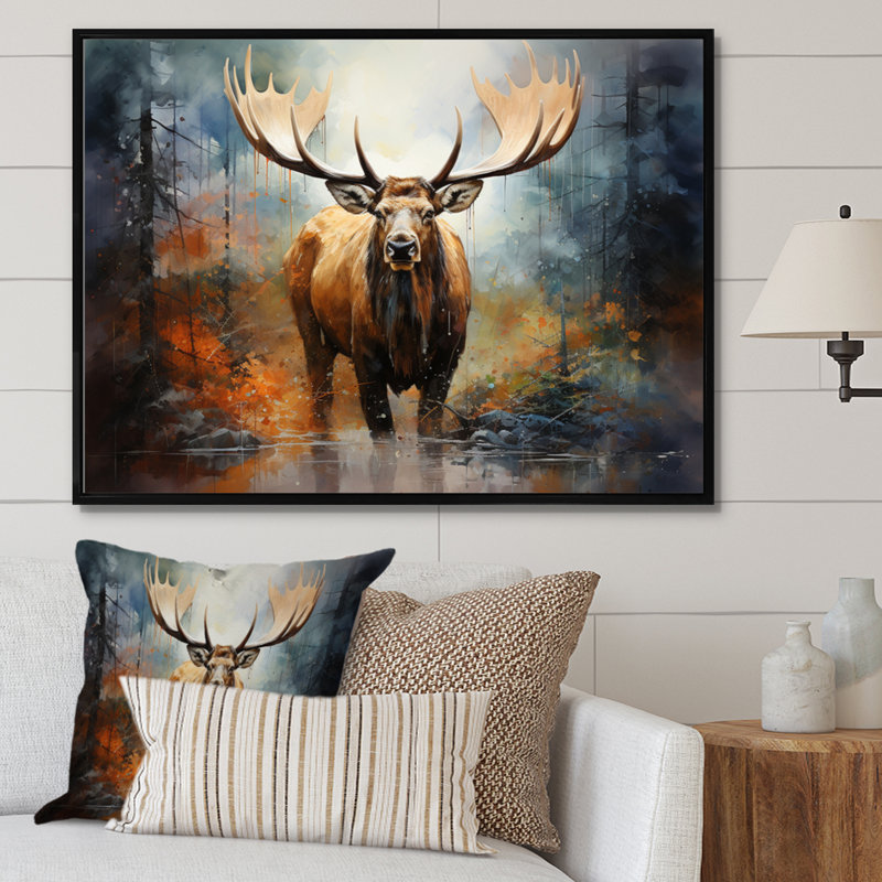 " Canada Majestic Moose II ", Black Floater Framed, 34" H x 44" W x 1.5" D