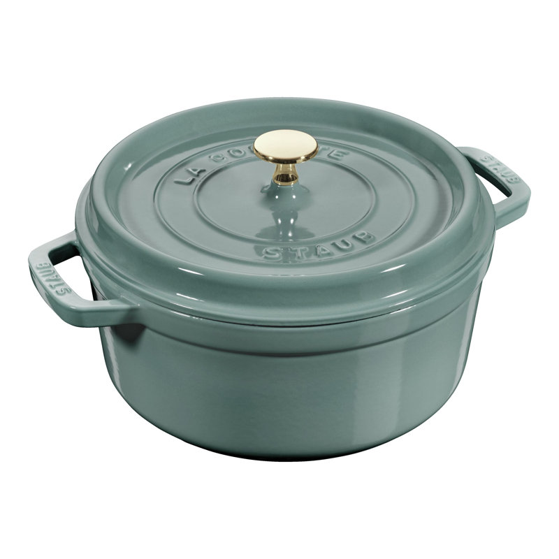 Cocotte ronde en fonte La Cocotte, Eucalyptus, 4 pte