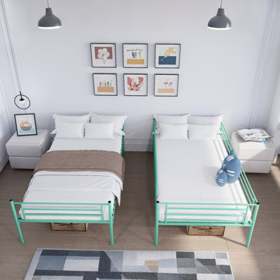 Lit superposé moderne pour chambre à coucher, simple au-dessus d'un lit simple, bruit, fabrication en fer, surface d'usure, conception séparable, fabrication de caractéristiques
