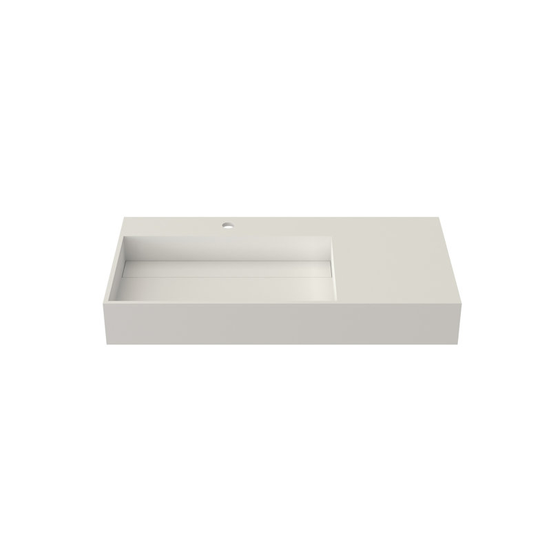 Lavabo ergonomique en résine blanc mat pour salle de bain contemporaine
