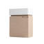Meuble-lavabo suspendu de 45,7 cm (18 po) avec lavabo en céramique, armoire à une porte en bois clair pour salle d'eau
