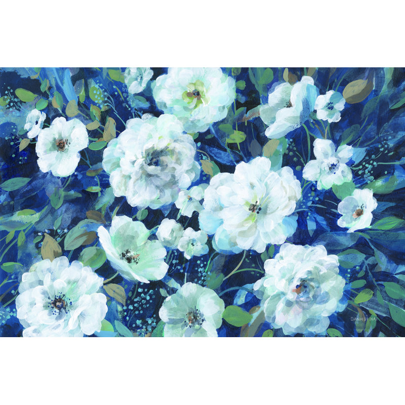 " Rugosa Roses " by Danhui Nai Painting Print, 20" H x 30" W