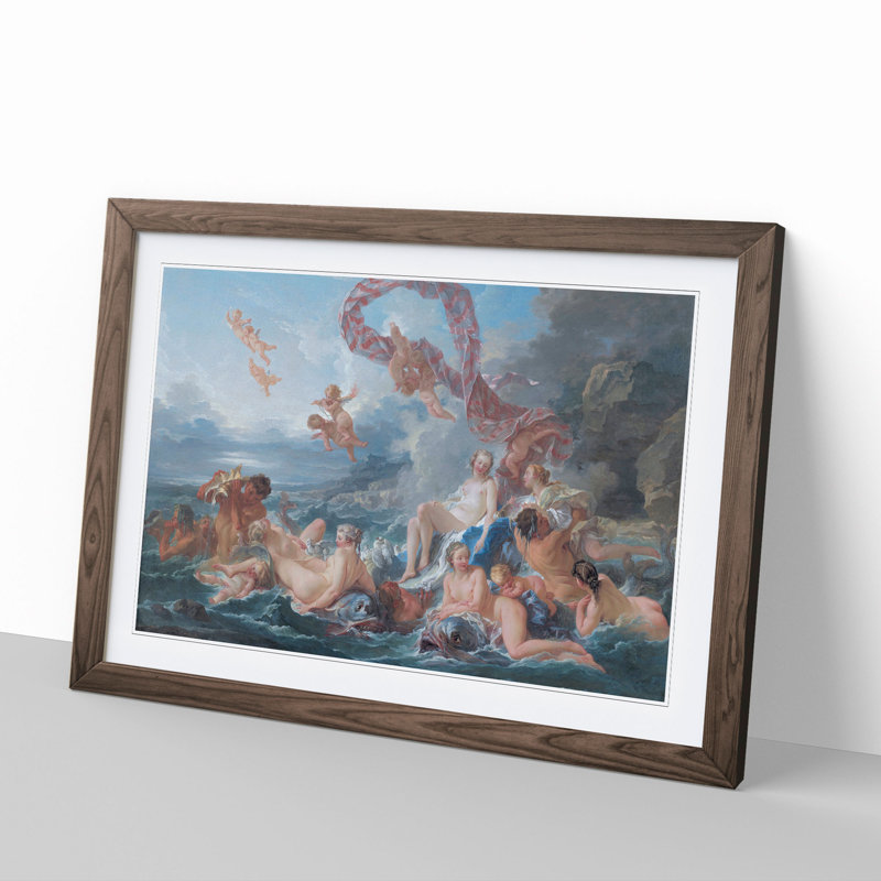 The Triumph of Venus by Francois Boucher - Picture Frame Painting, 48cm H x 65cm W x 2cm D, Walnut Framed