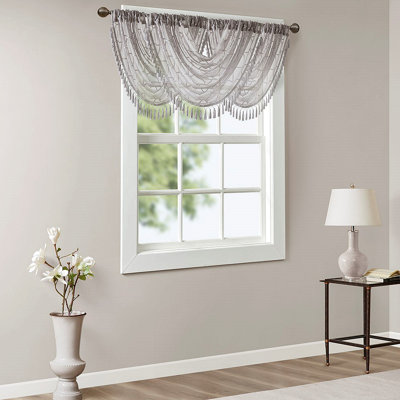 Diamond Sheer Embroidered Waterfall Valance 38x46"