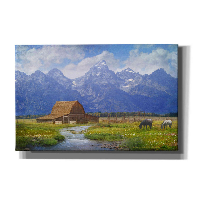 «Moulton Barn» par Chris Vest, art mural sur toile, H 26 po x l 40 po x P 1,5 po