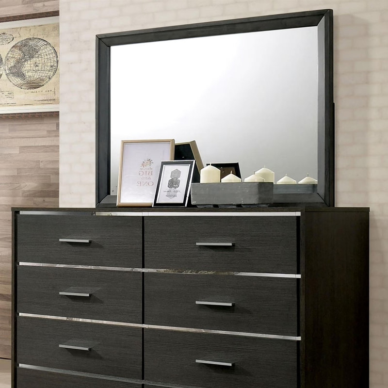 45.9"W Contemporary Mirror, Warm Gray