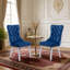 Chaise de salle à manger moderne en velours avec dossier capitonné et garniture cloutée (lot de 2)-750428904