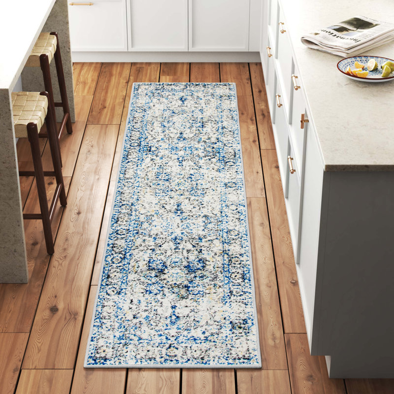 Christa Oriental Gray/Ivory Area Rug, Runner 2'3" x 22'