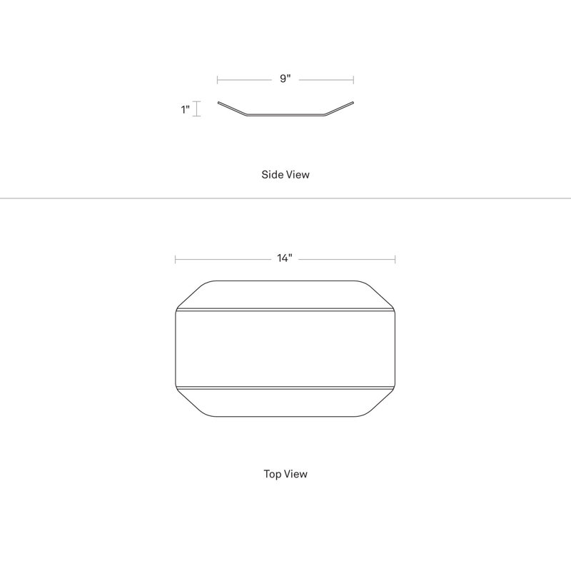 Twofold Stainless Steel Decorative Tray, Stainless, 1" H x 14" W x 9" D