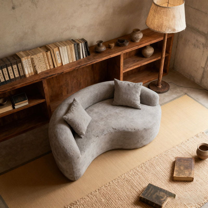 Canapé modulaire en chenille Boneless, Gris clair