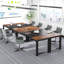 Bureau de direction 70,8 po, grand poste de travail moderne avec structure en métal épais, mobilier rustique brun et noir pour le bureau personnel