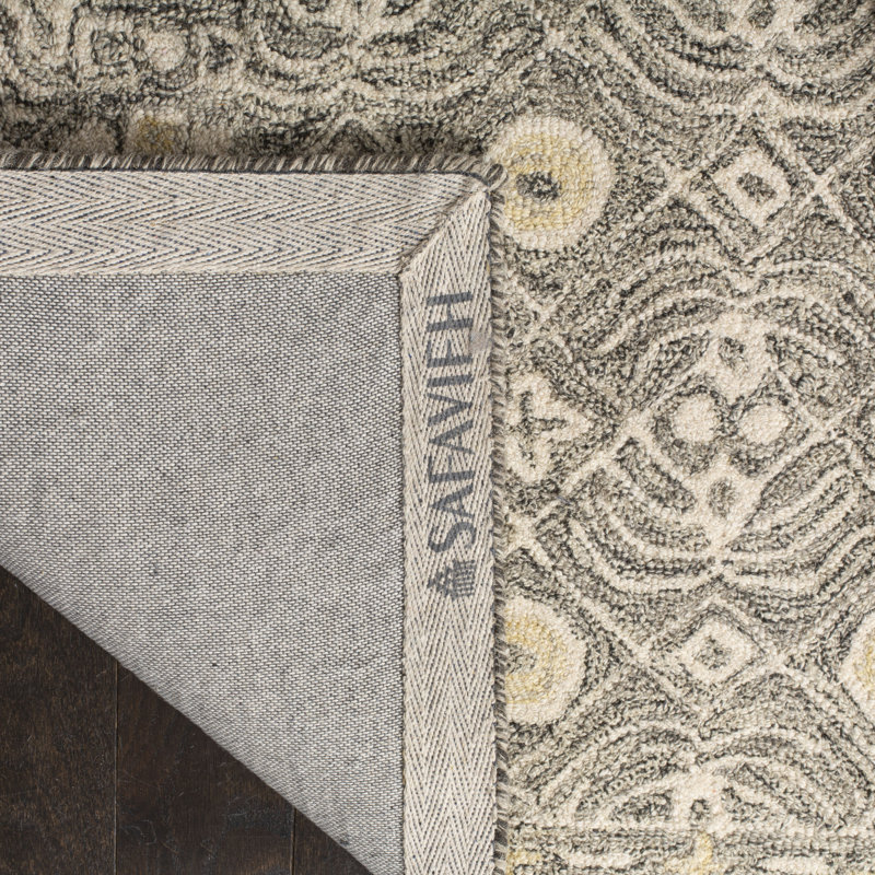 Tapis oriental en laine / coton touffeté à la main Stalder, Carré 5 pi