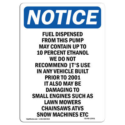 SignMission Fuel Dispensed From This Pump Sign