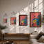 Figure with Guitar Mid-Century - Framed Print-59184758-59184752