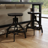 Wellman Swivel Adjustable Height Counter Stool with Metal Frame