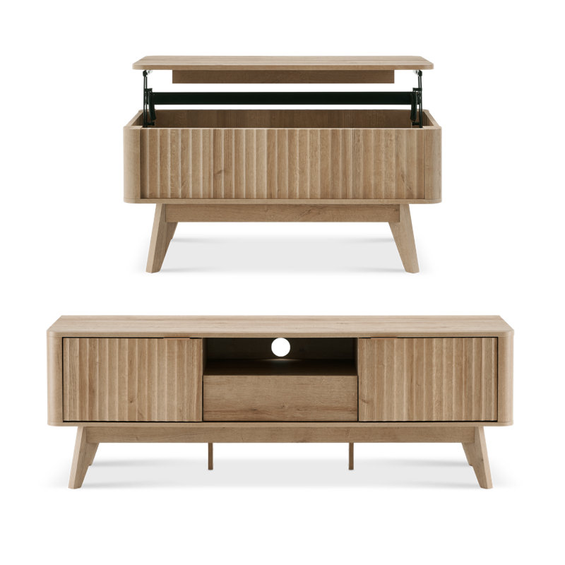 Ensemble de table basse 57 po Brooklyn, Bois de chêne