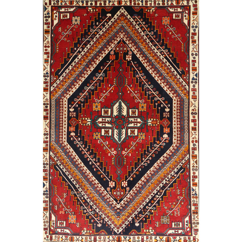Tapis traditionnel rouge / brun Endya, Rectangle 2 pi x 3 pi