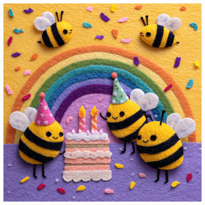 Felt Bees Birthday Cake Comforter