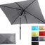 Parasol rectangulaire gris 6,5 x 10 pi avec manivelle et inclinaison, imperméable à l'eau - Toile pour espaces extérieurs Manivelle lisse, bouton-poussoir - Piscine-131141246