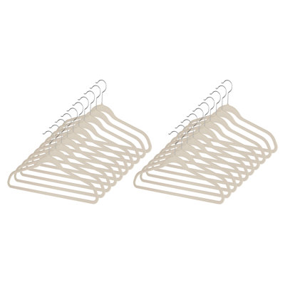 Whitmor Spacemaker Flocked Suit Hangers - Beige - Set of 20