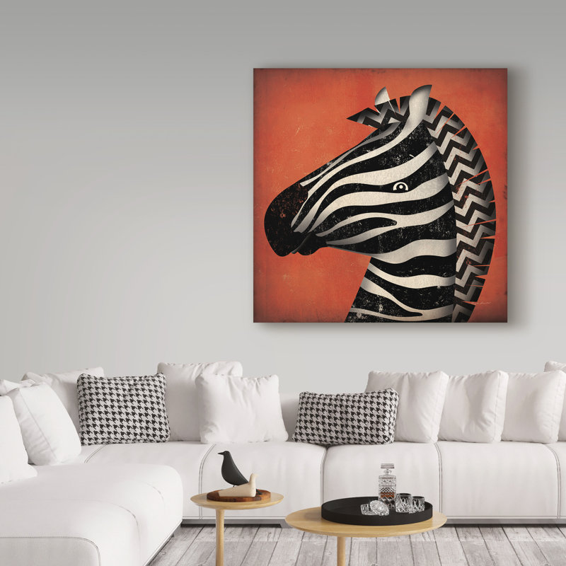 « zèbre wow », art sur toile, H 35 po x l 35 po x P 2 po