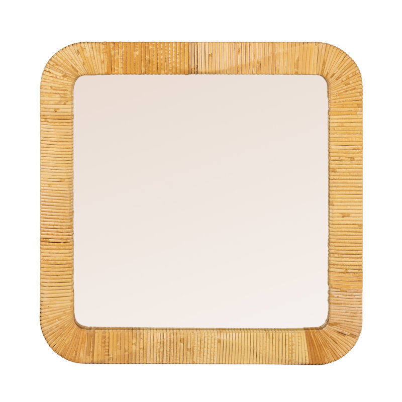 Square Rattan Wall Mirror