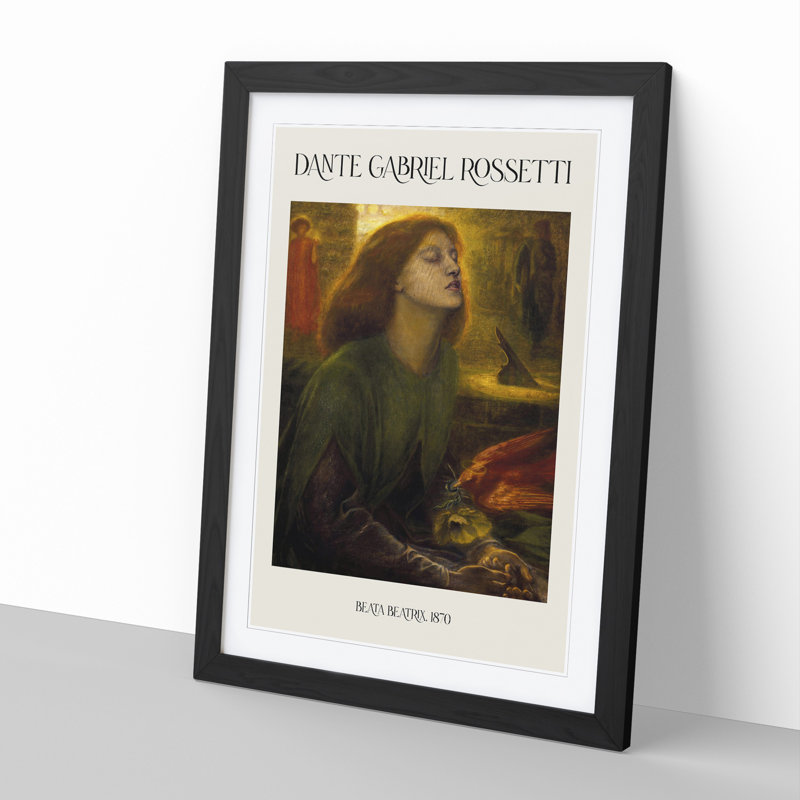 Beata Beatrix by Dante Gabriel Rossetti - Picture Frame Graphic Art, 65cm H x 48cm W x 2cm D, Black Framed