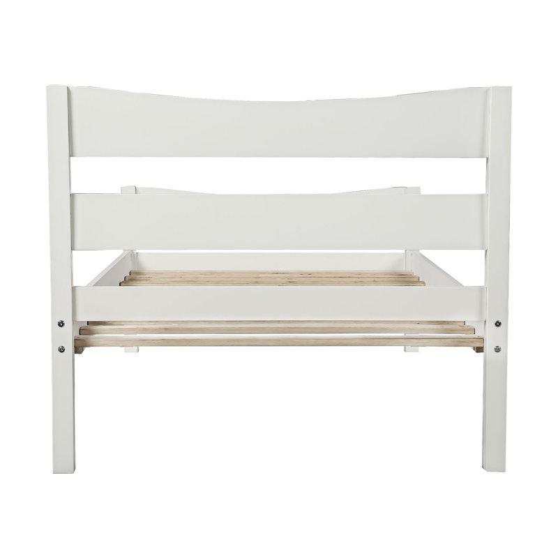 Sanavi Twin Size Wood Platform Bed, White