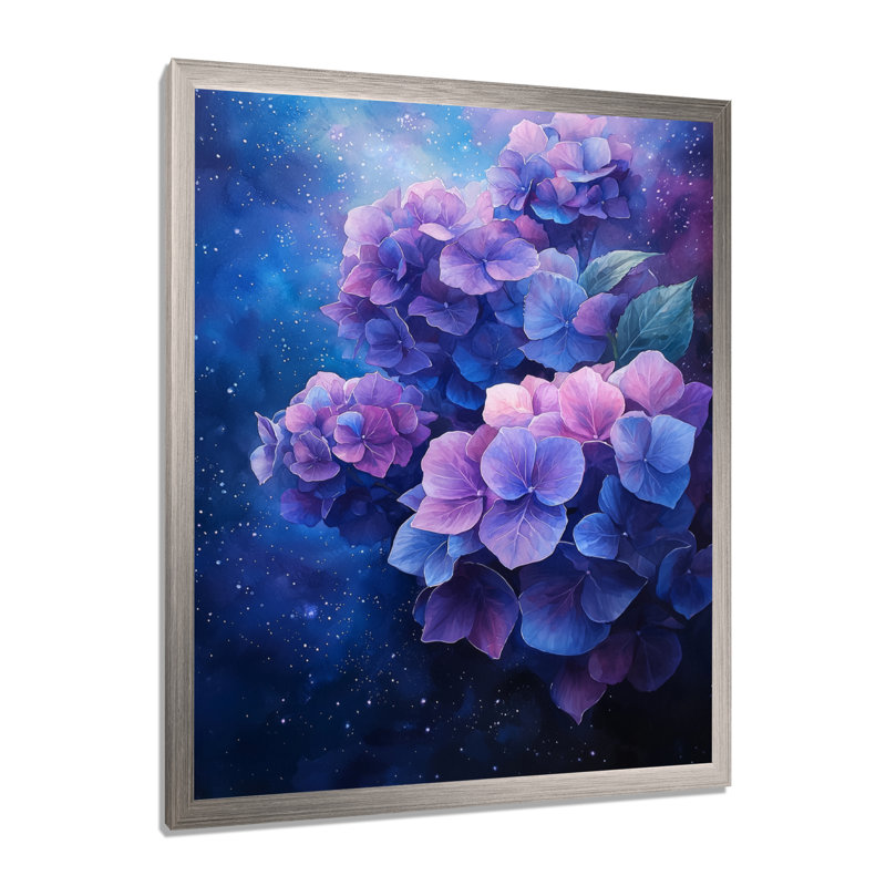 Judy - Floral Canvas Wall Art, Reproduction encadrée d'une seule photo, Argent argent, H 40 po x l 30 po