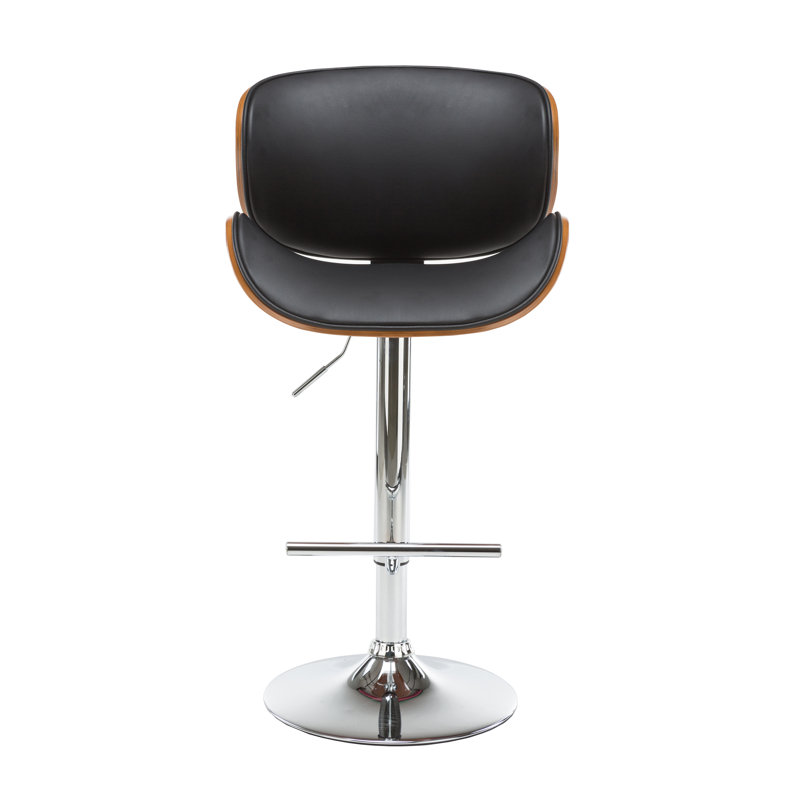 Swivel Upholstered Adjustable Height Counter Stool, Black